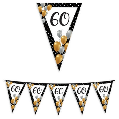 60th Anniversary Prestige 6m Plastic Flag Garland
