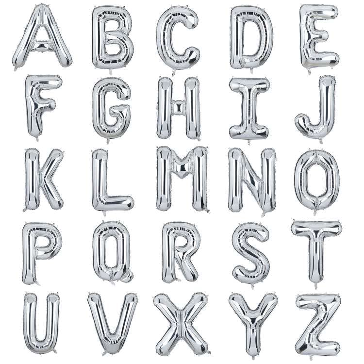 Silver Letter Balloons 35cm