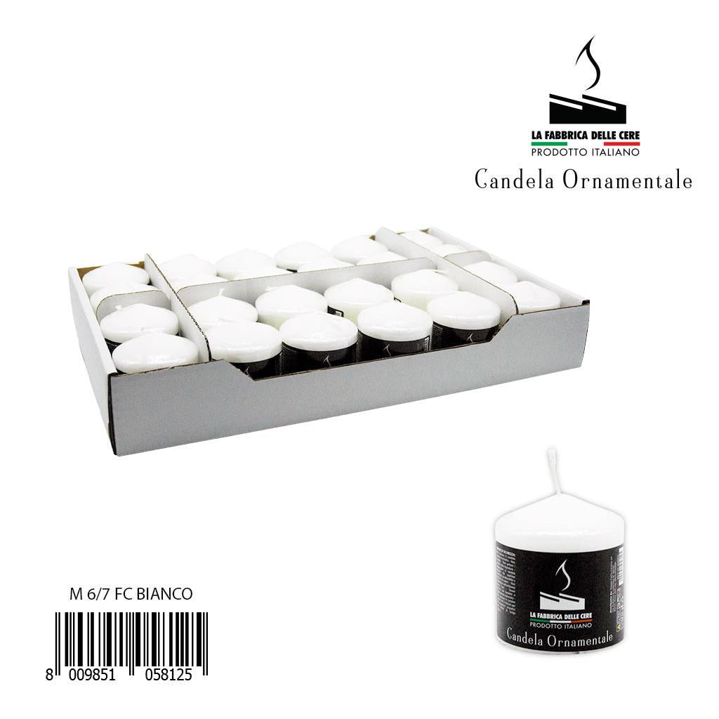 Colored candle, pack of 1, 6x7, white