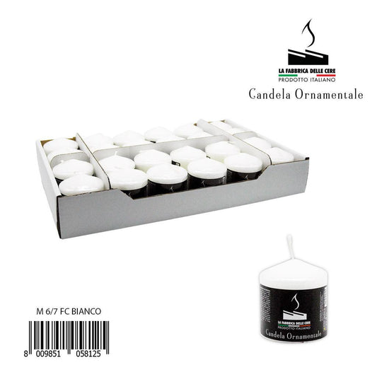 Colored candle, pack of 1, 6x7, white
