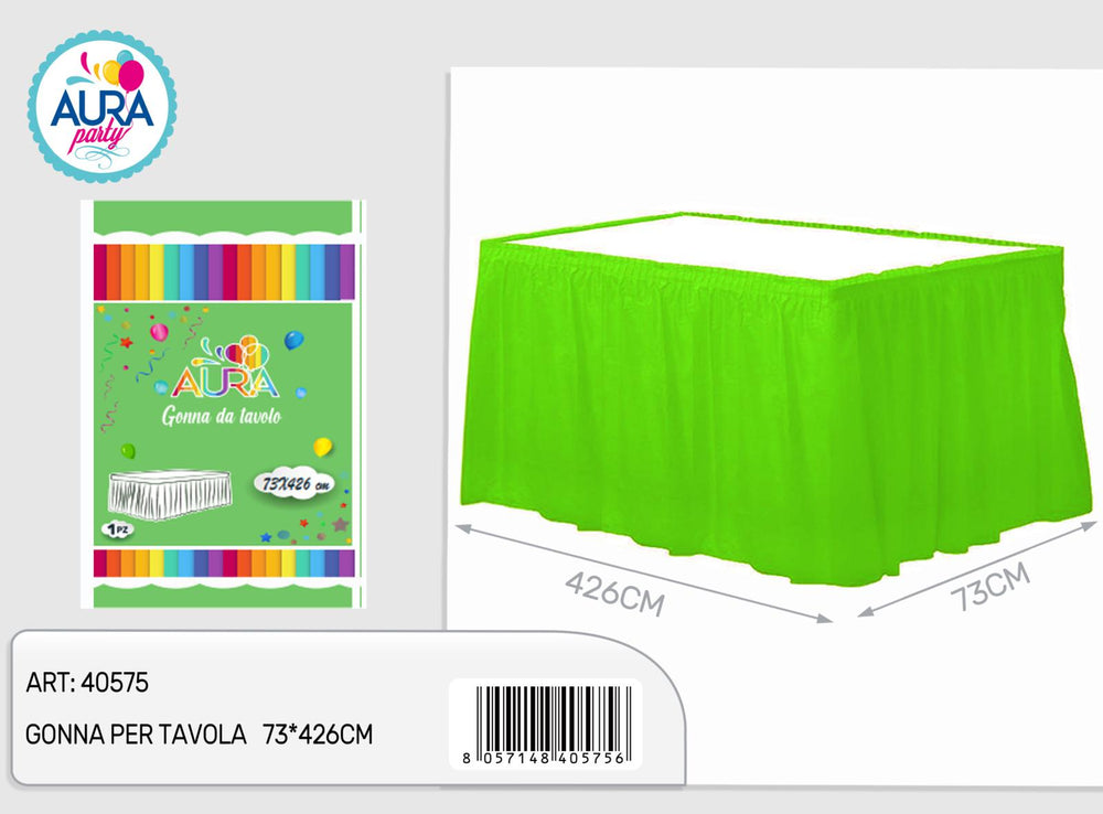 green table skirt 73*426cm