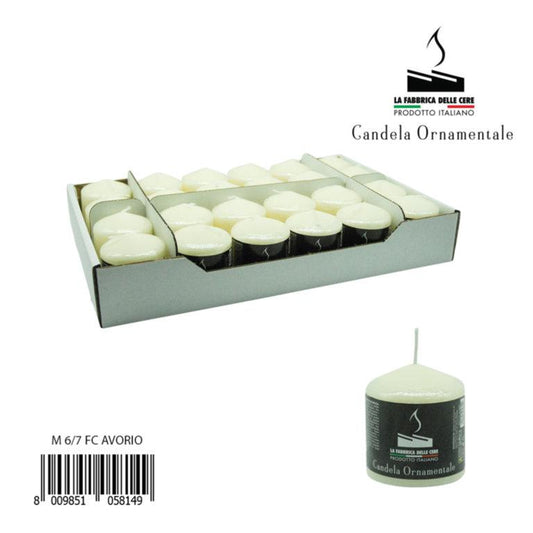 Colored candle, pack of 1 piece, 6x7 ivory