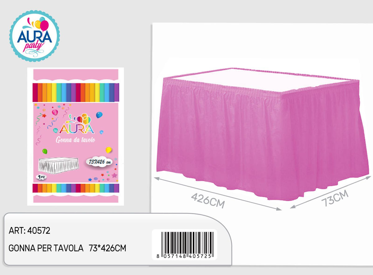 Gonna per tavola rosa 73x426cm