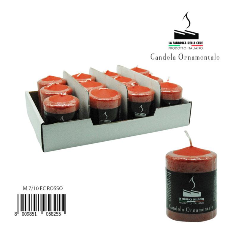 Colored candle, pack of 1 piece, 7x10 red