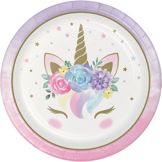 Piatto 23 cm Unicorno Baby 8 pz