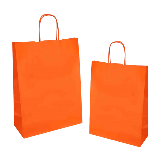 Shopper jolly arancio f.to 22x10x32cm kraft bianco color