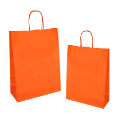 Shopper jolly arancio f.to 22x10x32cm kraft bianco color