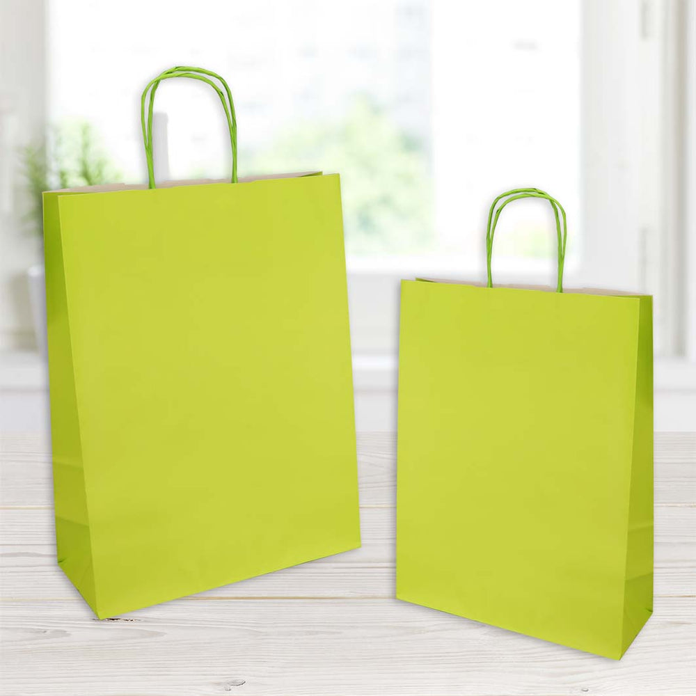 Jolly green shopper size 25x11x36cm white kraft colored