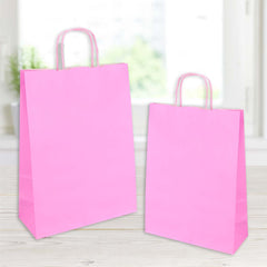 shopper jolly rosa f.to 14x8,5x21cm kraft bianco colora