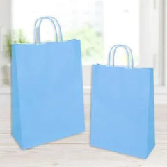 light blue jolly shopper size 18x8x24cm white kraft color