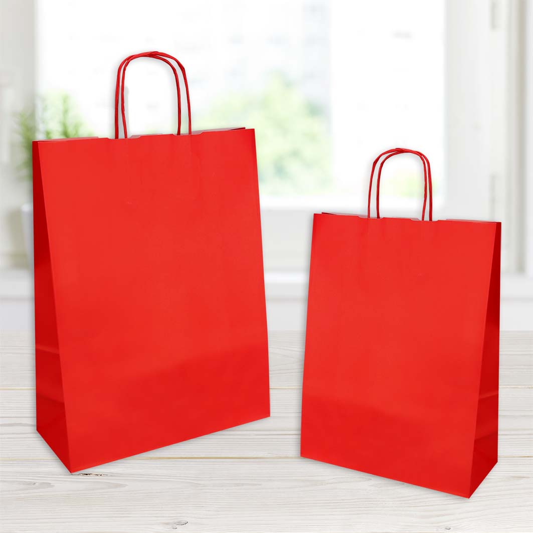 shopper jolly rosso f.to 18x8x24cm kraft bianco colorato