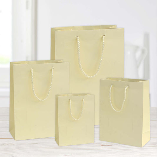 shopper in carta plastificata opaca color 16x8x19 avorio