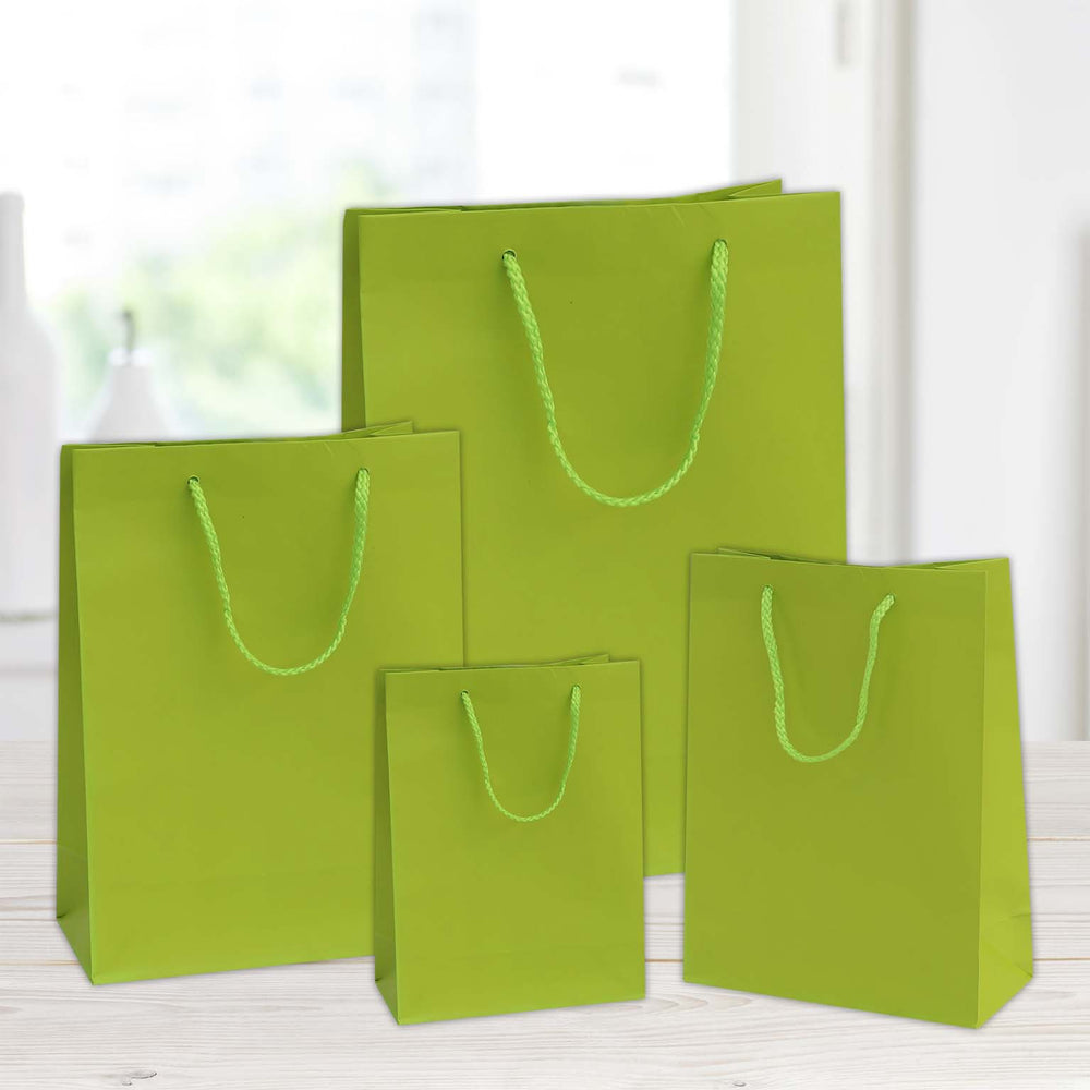 shopper in carta plastificata opaca color 36x12x41 verdino