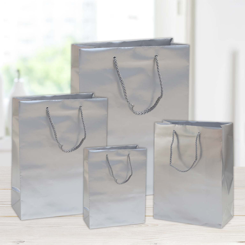 45x16x49 silver matte laminated paper shopping bag