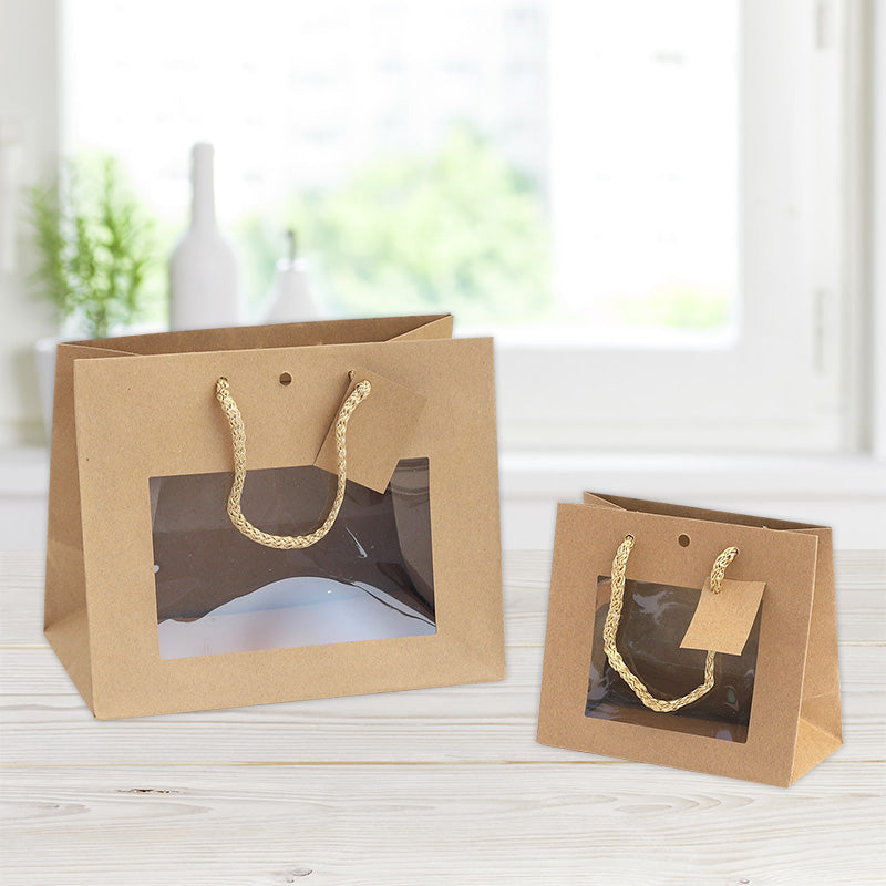 havana kraft shopper size 24x14x19.5cm brown window