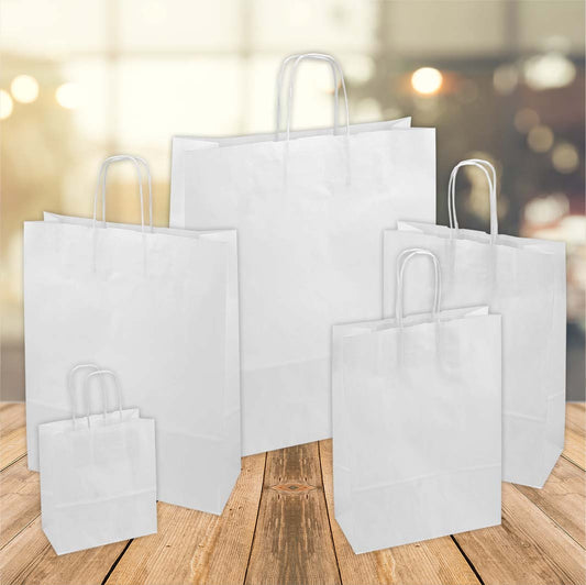 shopper bianco kraft monolucido f.to 18x8x20cm