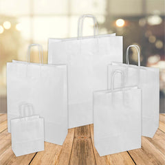 shopper bianco kraft monolucido f.to 18x8x20cm