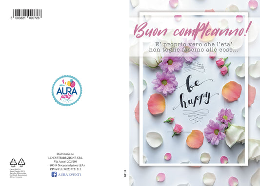 biglietto auguri happy flower
