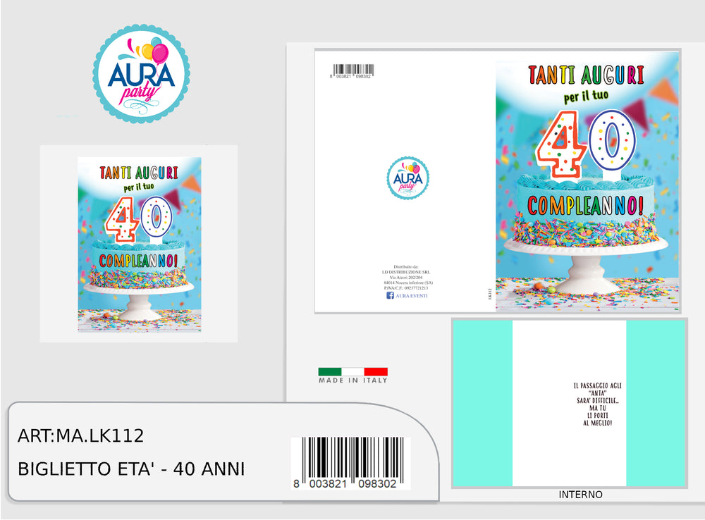 40th birthday card