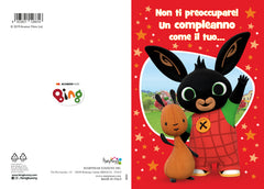 biglietto per compleanno tema Bing rosso