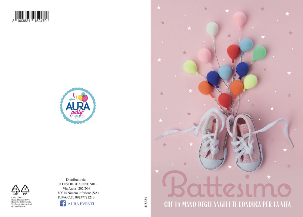 Greeting card for baby girl's baptism