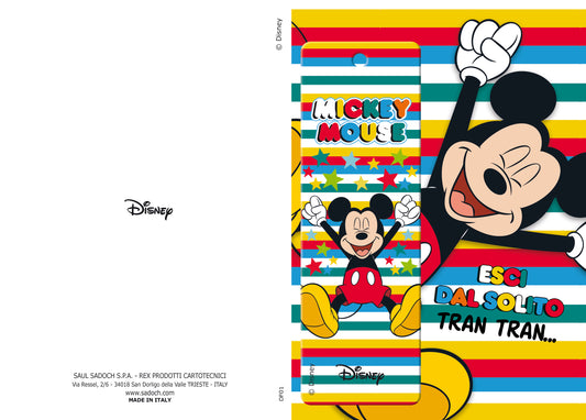 biglietto Disney Mickey mouse con segnalibro 3D