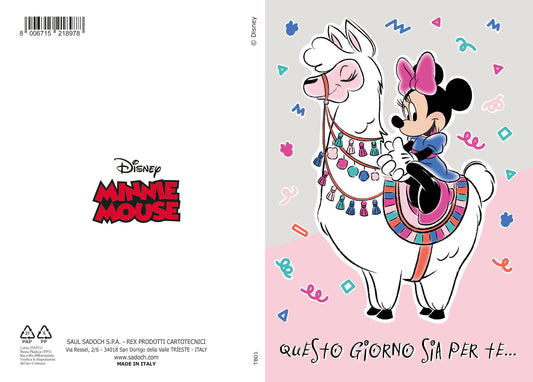 biglietto Disney Minnie metal con glitter