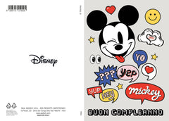 biglietto Disney Mickey metal con glitter