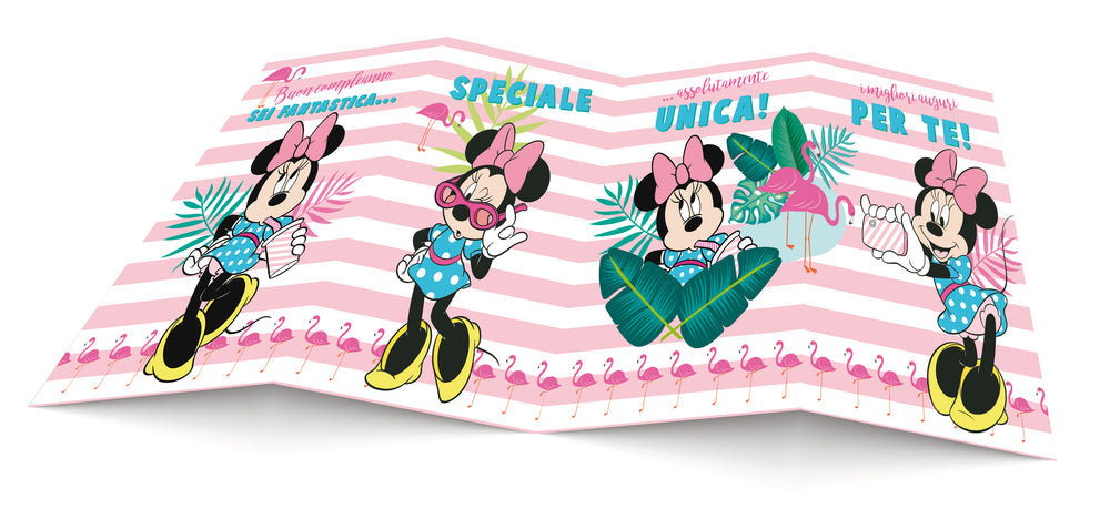 Disney Minnie accordion ticket with glitter
