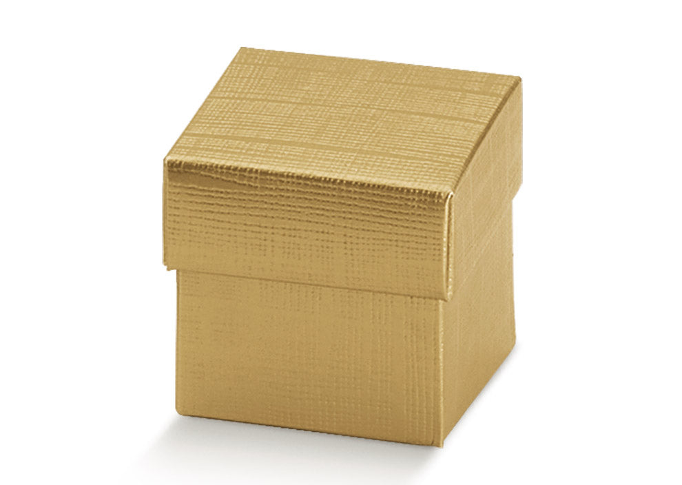 50x50x50 gold silk box