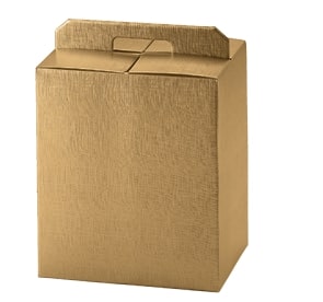 Panettone box + bottles 430x240x345mm gold silk