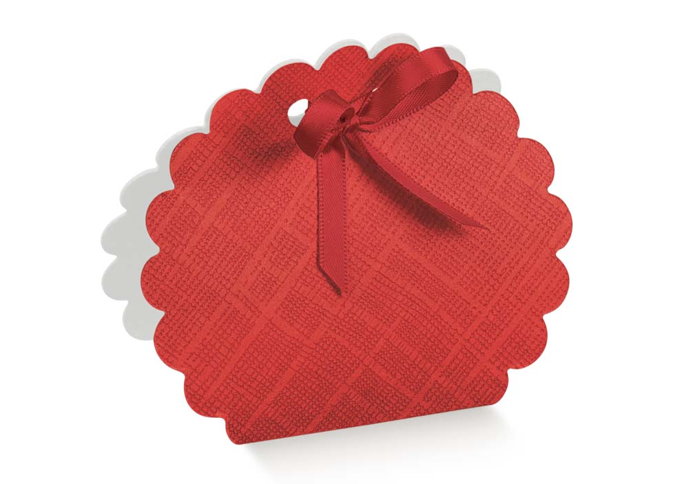 Scatolina per confetti 58x40x85mm seta rosso