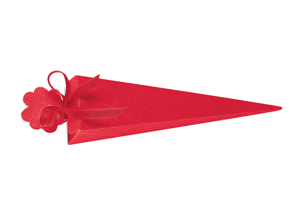 Square cone box 155 red silk