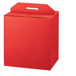 Panettone box + bottles 330x250x350mm red silk
