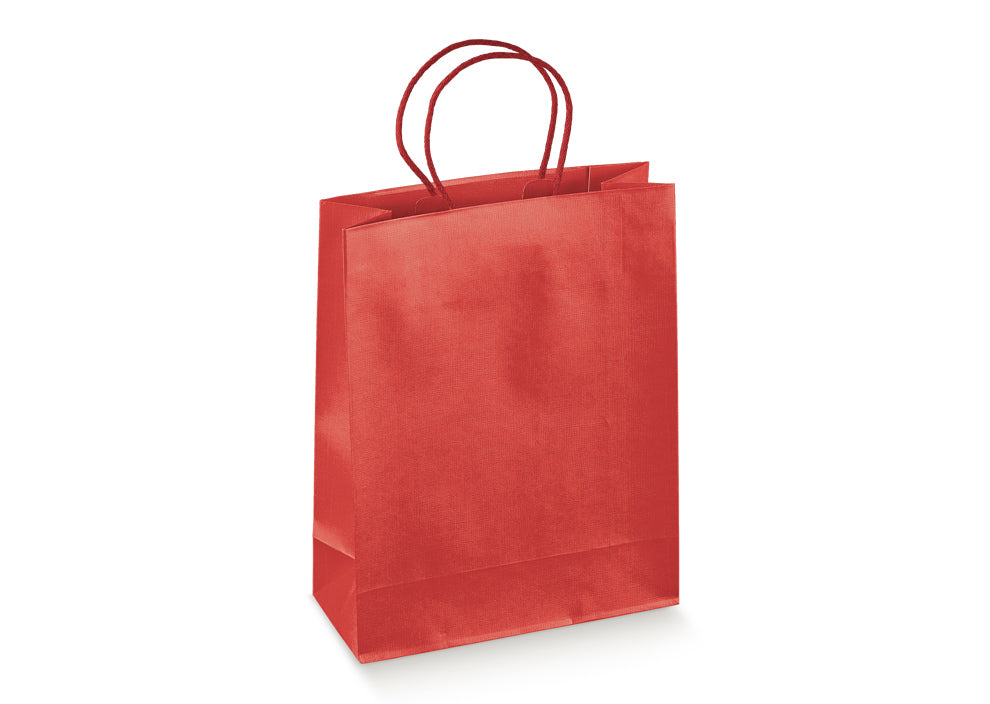 Shopper 19x9x38cm seta rosso