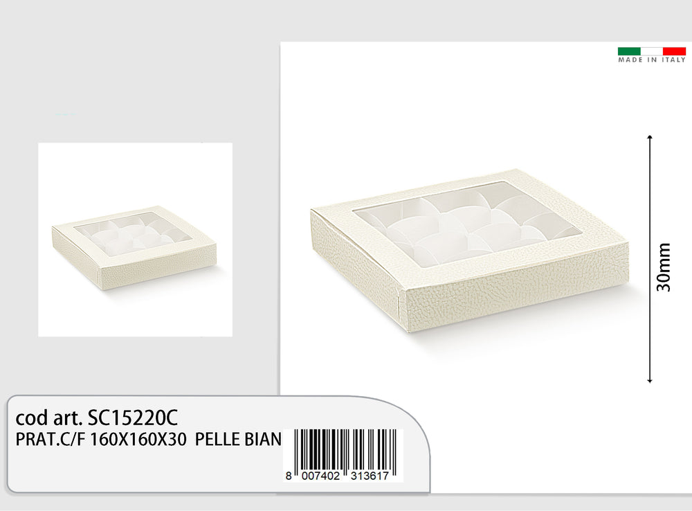 prat.c/f 160x160x30 white leather