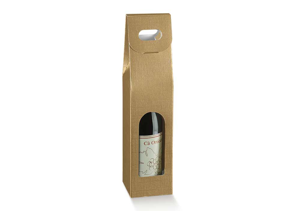 1 bottle 90x90x385mm gold silk