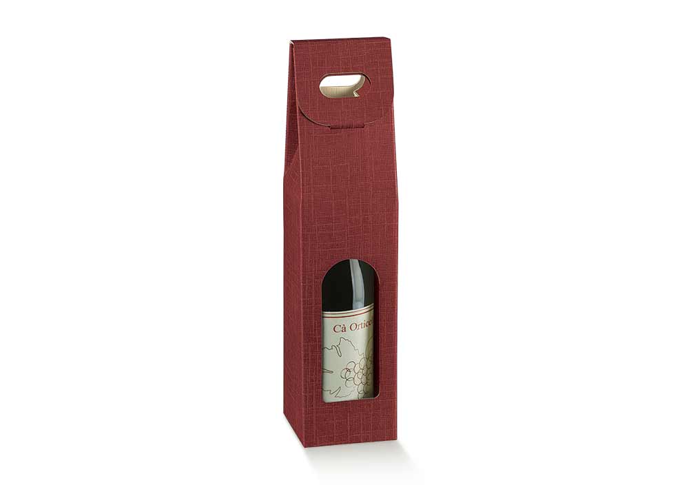 1 bot. 90x90x385mm burgundy silk