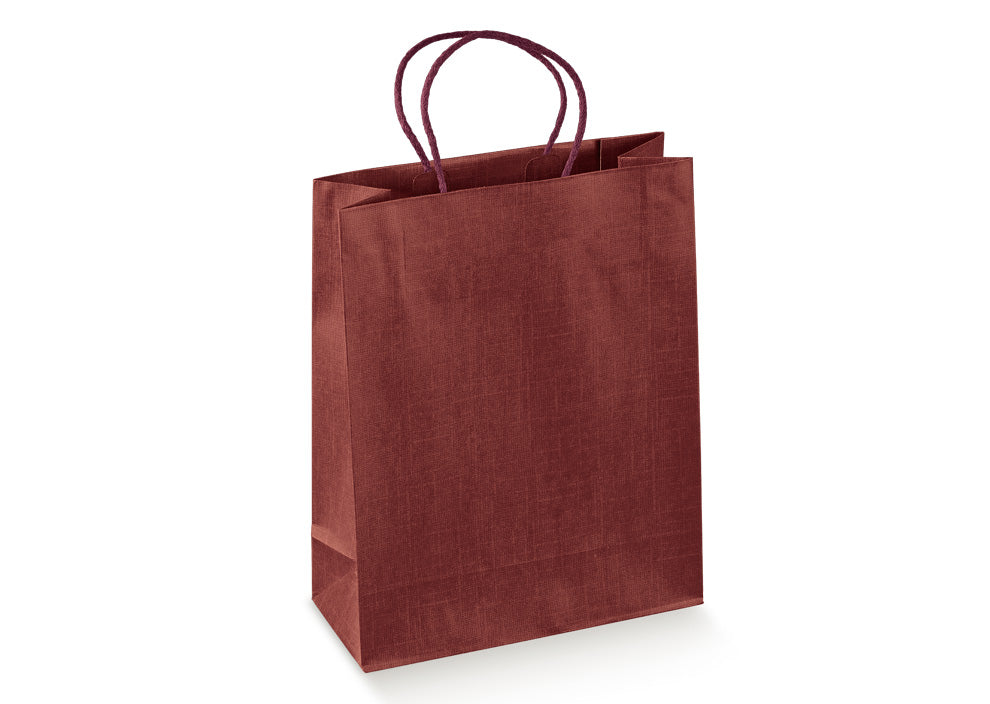 Shopper 19x9x38cm seta bordò