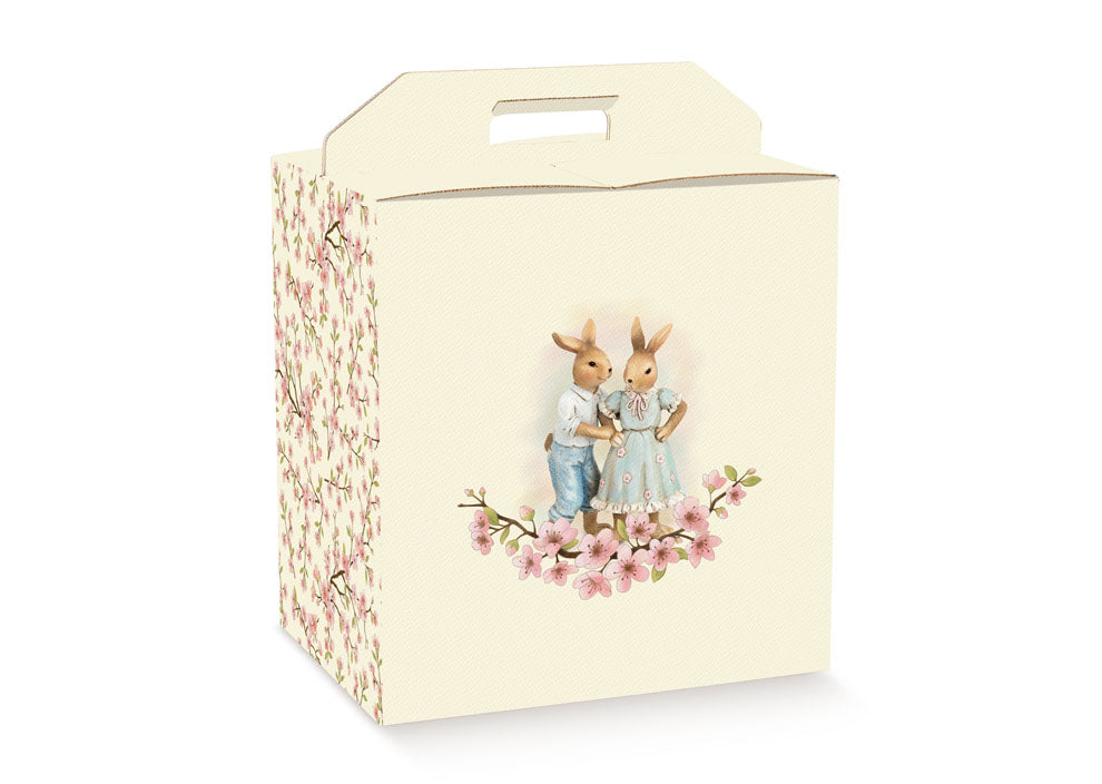 Scatola gialla panettone + bottiglie 33x25x35cm