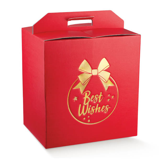 Scatola panettone+bottiglie 280x200x350mm best wishes