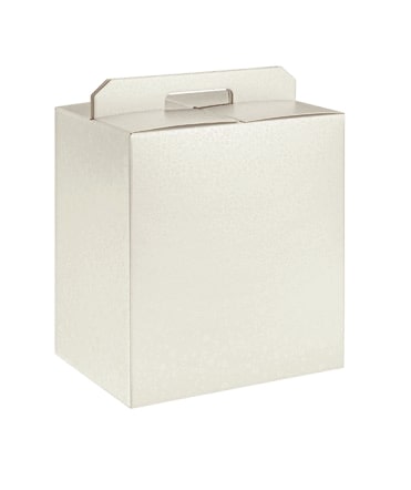 Scatola panettone+bottiglie 330x250x350mm sfere bianche