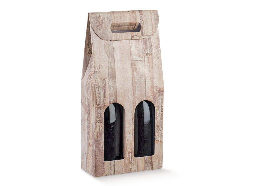 2 bottles size 180x90x385mm wood