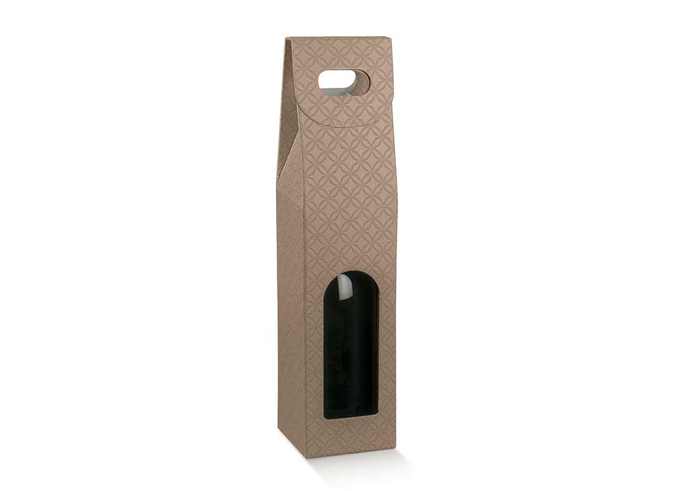 1 bottiglia f.to 90x90x385mm mat.cuoio