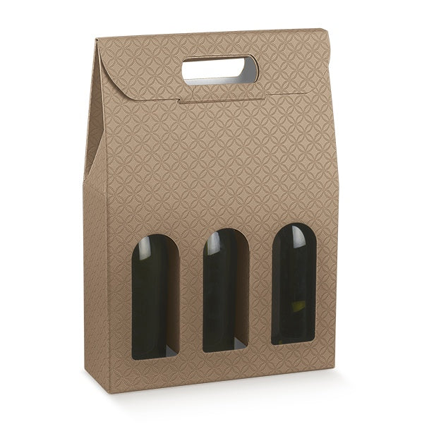 3 bottles size 270x90x385mm matt leather