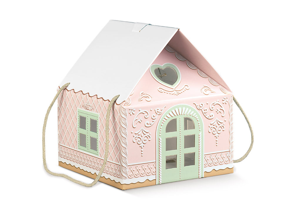Scatola casetta 24,5x24,5x15cm rosa
