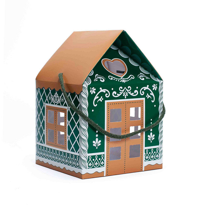 Little house with string 12x12x11cm kraft little houses