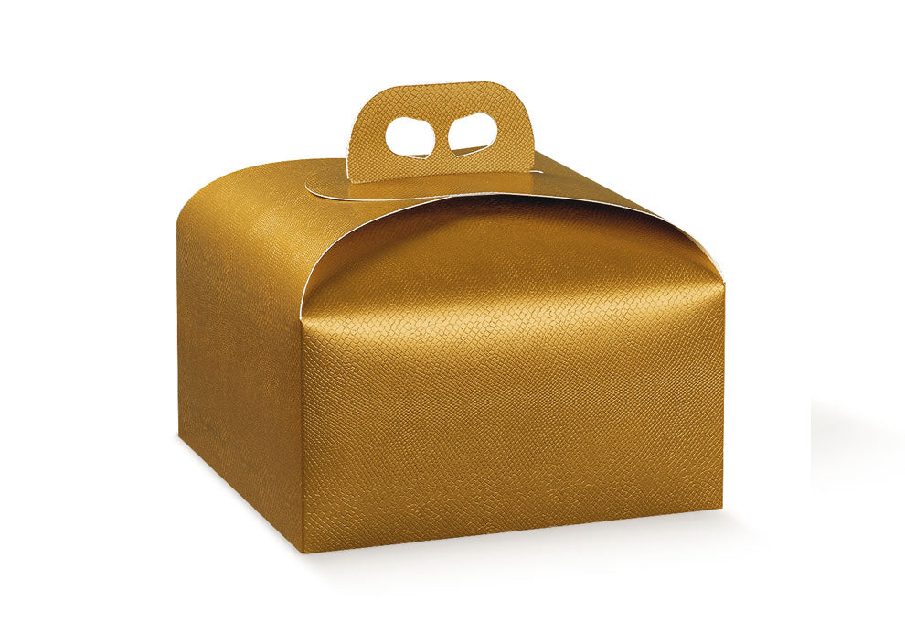 Panettone box 245x245x130mm gold skin
