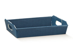 Cardboard basket 350x260x70mm blue spot