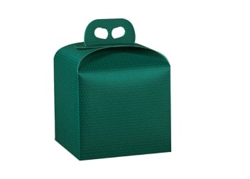 Panettone box 200x200x180mm green spot